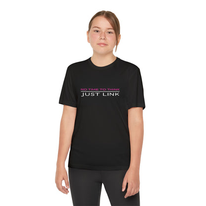 Youth Competitor Tee - No Time to Think, Just Link, Sporty T-Shirt, Activewear for Kids, Gym Apparel, Perfect Gift for Young Athletes